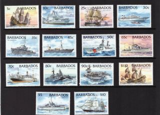 Barbados 1994 Ships Set Hinged Stamps