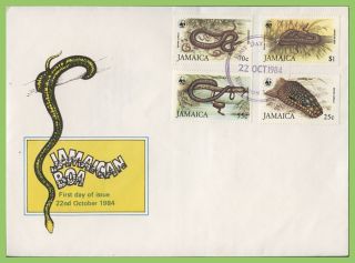 Jamaica 1984 Wwf Jamaican Boa Snake Set On First Day Cover