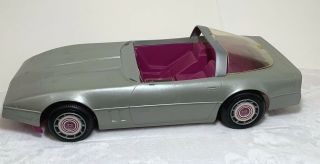 Vintage 1984 Barbie Silver Pink Corvette Car Mattel Made In Usa Convertible