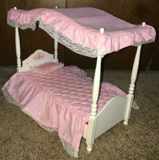 Mattel 1982 Barbie Dream Bed Canopy Doll Furniture Vintage Pink Hearts 5641