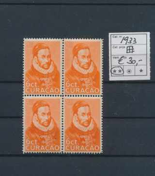 Ll13092 Curacao 1933 Blocks Of 4 Historical Figures Fine Lot Mnh Cv 30 Eur