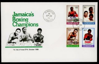 Jamaica First Day Cover Fdc 1985 Boxing Champions