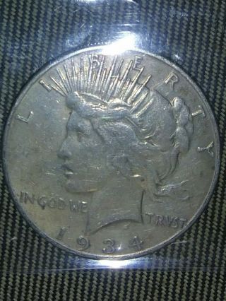 1934 - S 90 Silver Peace Dollar In Vf/xf And The Obverse Is