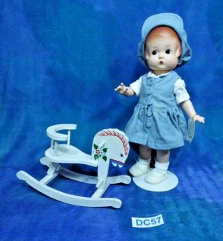 Vintage 1990s Effanbee Vinyl Patsy Doll W Rocking Horse Toy,  Play Costume Dc57