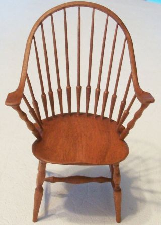 Dollhouse Miniature Artist William Bill Clinger Continuous Arm Chair Cherry 18
