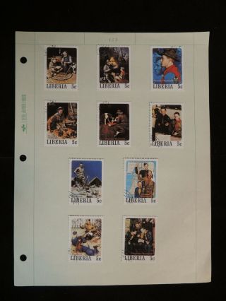 Liberia 853 - 57 Norman Rockwell Set Of 50 Scouting Stamps