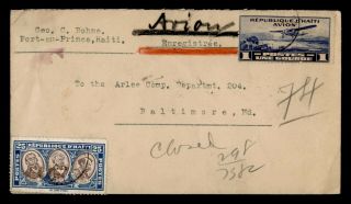 Dr Who 1936 Haiti Port Au Prince Registered Airmail To Usa Pair E87931