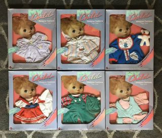 Set Of 6 Vintage 1985 Mattel My Child Doll Clothes Outfits