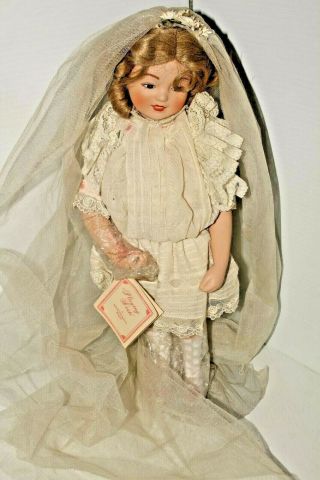 Vintage Porcelain Doll Playing Bride Maud Humphrey Bogart 1988 Hamilton Co
