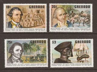 Grenada 1978 Sg970/973 250th Birth Anniv Of Captain James Cook Set Mnh (wj758)