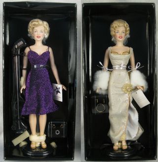 2 Franklin Marilyn Monroe Vinyl Portrait Dolls Nrfb Millennium Troops
