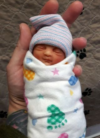 7 " Micro Preemie Full Body Silicone Baby Girl Doll " Tobi "