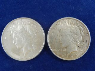 1922,  1924 Silver Liberty Peace Dollars - $1 Coin