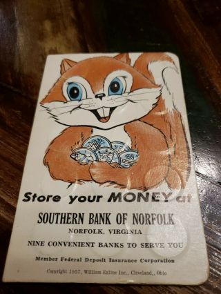 Vintage Dime Savings Book From The Southern Bank Of Norfolk,  Norfolk,  Va,  1957