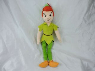Disney Store Peter Pan Exclusive 18” Stuffed Plush Doll Soft Toy Sewn Features