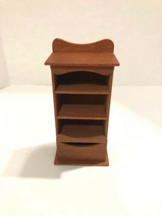 Gary Larsen Vintage Artisan Dollhouse Miniature 1:12 Wood Shelf Signed