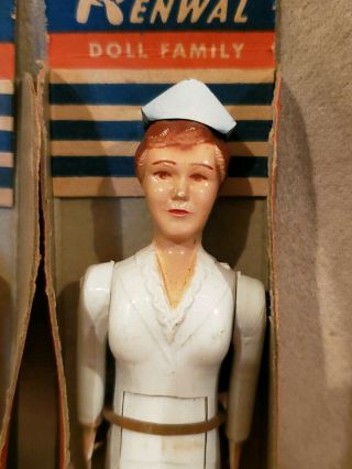 RARE RENWAL Plastic Doll House Family Doctor Nurse in Boxes Medical Miniatures 3