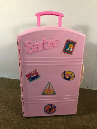 Vintage Barbie Travelin House Take Along Travel Luggage Case Mattel 1995