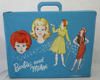 Vintage 1963 Barbie & Midge Vinyl Double Doll Case