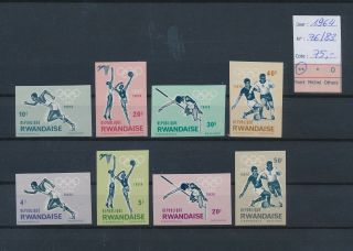 Ll26391 Rwanda 1964 Imperf Sports Olympics Fine Lot Mnh Cv 75 Eur