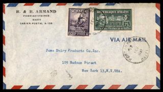 Mayfairstamps Haiti 1947 Port - Au - Prince To York Cover Wwc41395