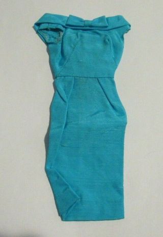 Barbie.  Vintage 1962 Turquoise Silk Sheath Dress