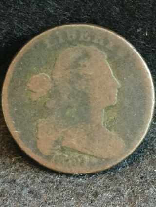 Scarce 1801 Draped Bust Large Cent S - 224 Terminal Die State With Reverse Cud
