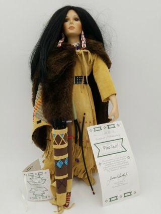 " Pine Leaf " Native American Indian Porcelain Doll By David Wright 1995 Hc