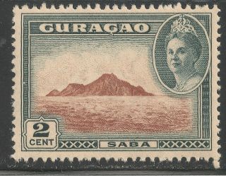 Netherlands Antilles Curacao 166 (a29) Vf Mnh 1943 2c View Of Saba