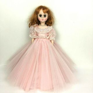 Vintage Elise Madame Alexander Bridesmaid Doll 17 " Pink Dress Auburn Red Hair