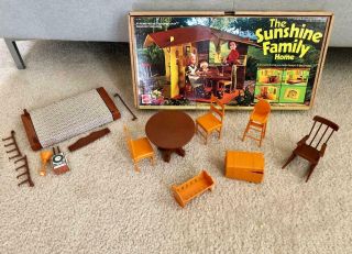 Vintage Mattel Sunshine Family House Furniture Set With Box,  1974