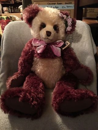 Mohair Bear”millie Rose” By Pendleton’s Teddy Bears Panda?