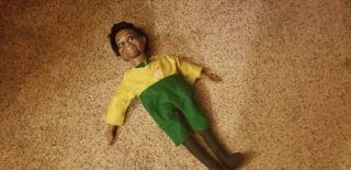 1973 " Lester " Black Ventriloquist Doll With Mouth 24 "