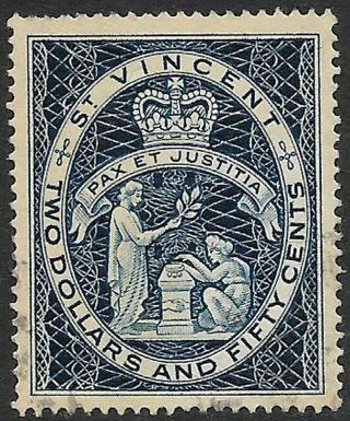St Vincent 1962 $2.  50 Indigo Blue Sg 200a