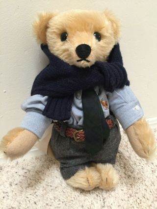 Handsome 1994 Steiff 13 " Dressed Ralph Lauren Polo Bear The Preppy Bear
