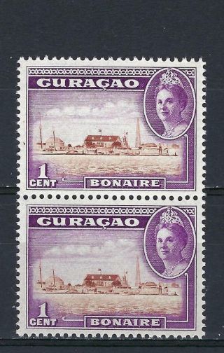 Curacao 1943 Sc 164 Bonaire Queen Wilhelmina Netherlands Colony Pair Mnh