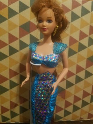 324 Dressed Barbie Doll 1995 Jewel Hair Mermaid Midge