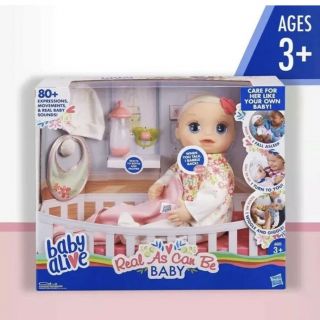 Baby Alive Real As Can Be Baby: Realistic Blonde Baby Doll,  80,  Lifelike Expr.