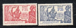 Malagasy 209 - 210 1939 York World Fair Vf Lh O.  G