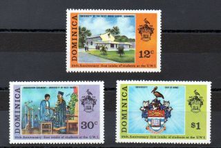 Dominica 1974 25th Anniv Of University Mnh Set S.  G.  411 - 413