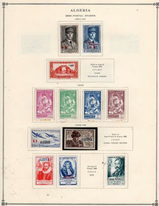 1941& Up France Colonies Algeria Stamps Hinged Semi Postal On Page Lot 848