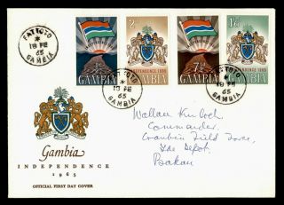 Dr Who 1965 Gambia Fdc Independence Cachet Combo E85802