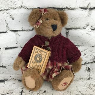 Boyds Bears Velma Q.  Berriweather Teddy Bear Hinged Collectors Vintage With Tags