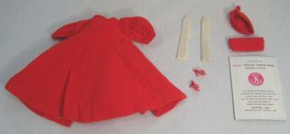 Vintage Barbie Red Flare Coat Hat 939 Clothes Doll Complete Outfit 1960s 60s 3