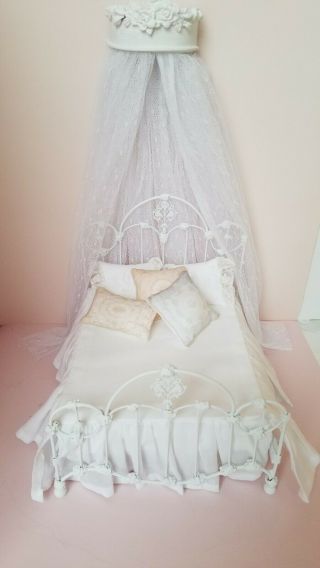 1:12 Scale Handmade French Victorian Dollhouse Bed & Canopy Crown