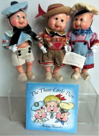Madame Alexander 11 " Three Little Pigs With Book,  Vinyl,  No Box,  3