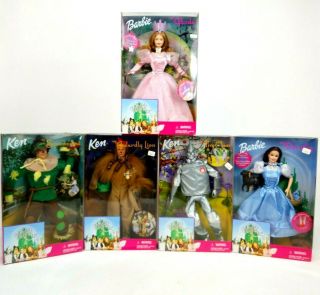Vintage Barbie Dolls The Wizard Of Oz 1999 Complete Set Of 5