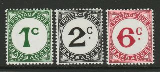 Barbados 1965 - 68 Postage Dues Set Sg D7 - D9 Mnh.