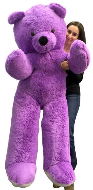 Big Plush 6 Foot Giant Purple Teddy Bear Soft 72 Inch Lifesize Stuffed Animal