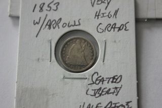 1853 W/arrows Very Seated Liberty Half Dime